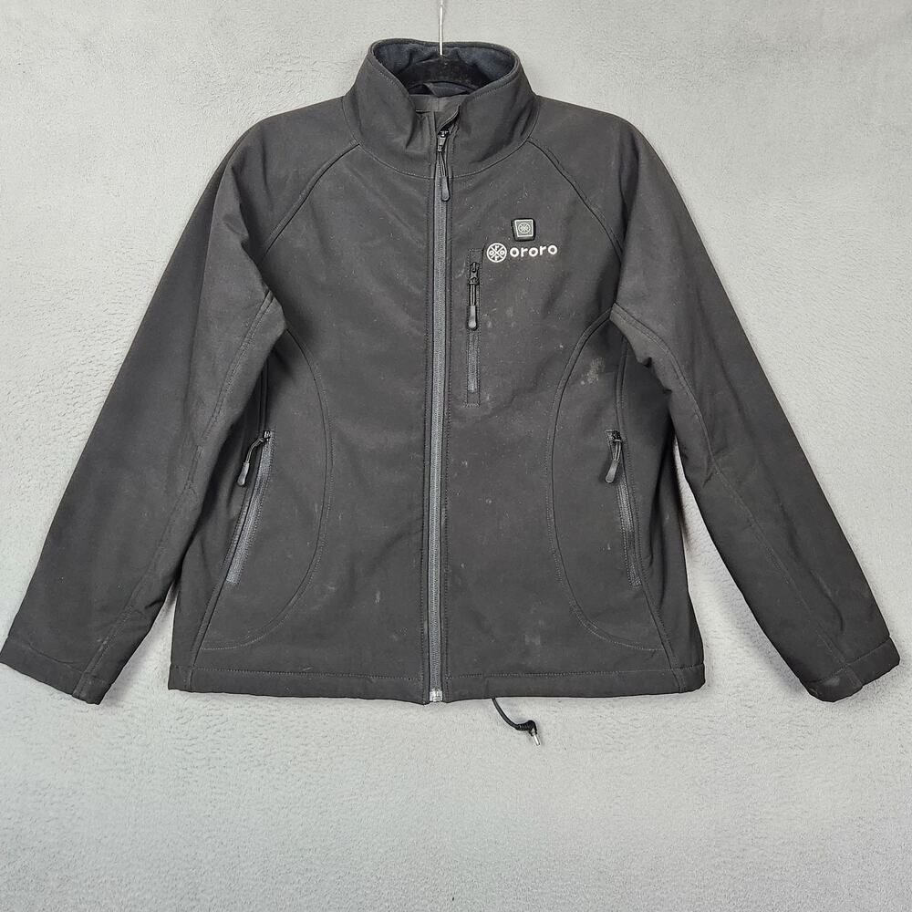 Ororo Jacket Womens Medium Black Heated Softshell Full Zip Thermal Outdoor